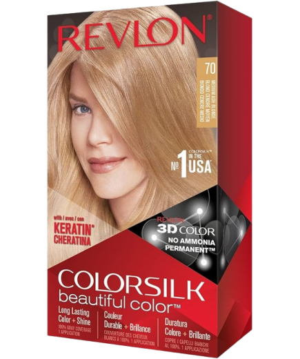 TINTE PELO RVL COLORSILK Nº70 RUBIO MEDIO CENIZA U