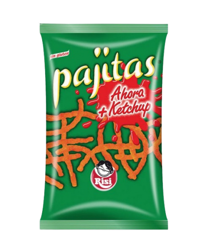 PAJITAS DE PATATAS RISI SABOR KETCHUP B/100 GR