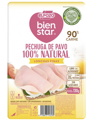 PECHUGA PAVO POZO LONCH NATURAL C/14624 B/130G