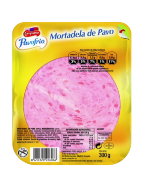 MORTADELA PAVO LONCHA CAMF.C/22606  300GR