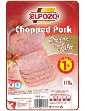 CHOPPED PORK LATA LONCH E/POZO C/14239 (1€) P/100G