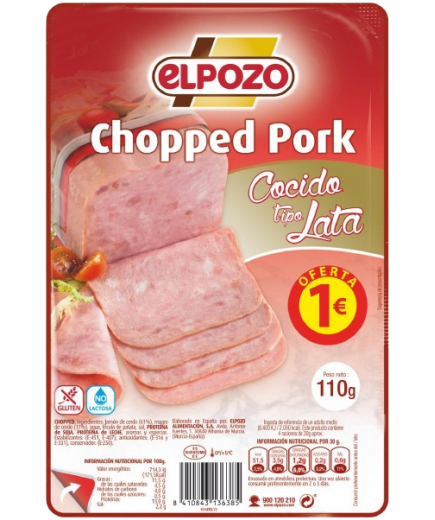 CHOPPED PORK LATA LONCH E/POZO C/14239 (1€) P/100G