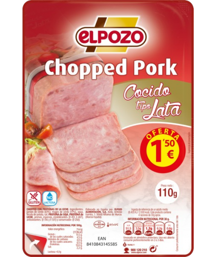 CHOPPED PORK LATA LONCH E/POZO C/14558(1,5€)P/110G