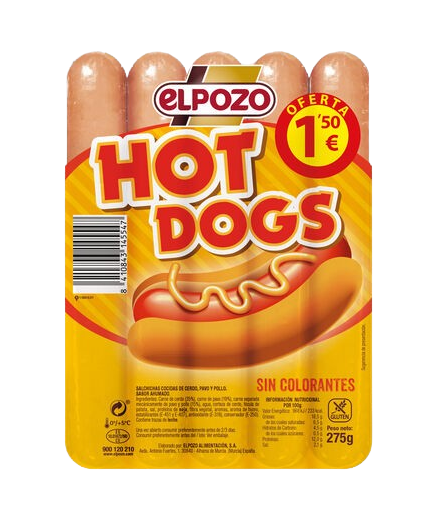 SALCHICHA E/POZO MAXI HOT DOG  C/14094 (1,5€) 275G