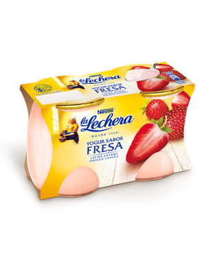 NESTLE LA LECHERA SABOR FRESA VIDRIO P/2 UD