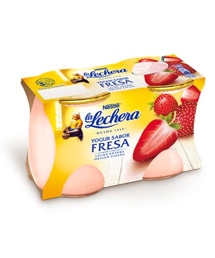 NESTLE LA LECHERA SABOR FRESA VIDRIO P/2 UD