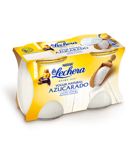 NESTLE LA LECHERA NATURAL AZUC.VIDRIO P/2 UD