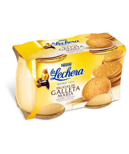 NESTLE LA LECHERA S/ GALLETA VIDRIO P/2U