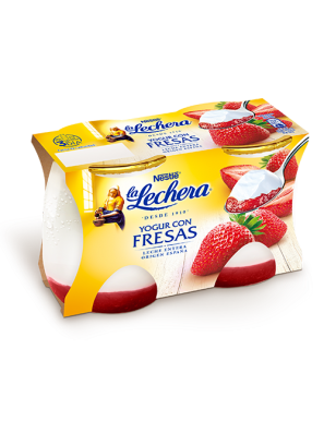 NESTLE LA LECHERA C/FRESAS VIDRIO P/2 UD