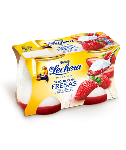 NESTLE LA LECHERA C/FRESAS VIDRIO P/2 UD