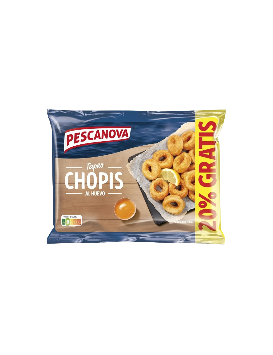 CHOPIRONES PESCANOVA REBOZADOS AL HUEVO B/250 GR