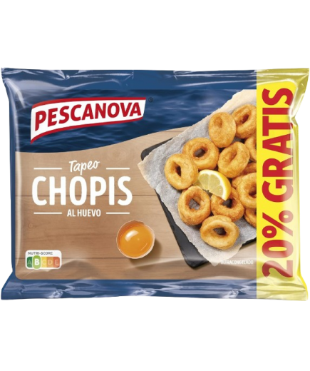 CHOPIRONES PESCANOVA REBOZADOS AL HUEVO B/250 GR