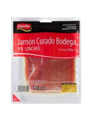 JAMON ESPUÑA C/18320 LONCHAS CURADO B/250.GR.