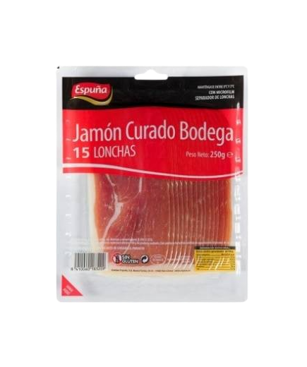 JAMON ESPUÑA C/18320 LONCHAS CURADO B/250.GR.