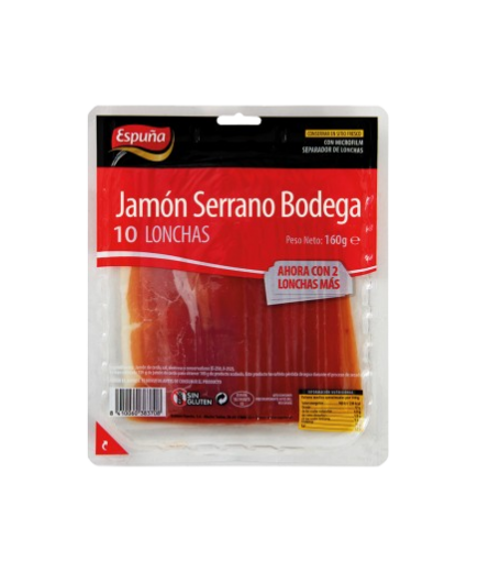 JAMON ESPUÑA C/38370 LONCHA CURADO B/160 GR