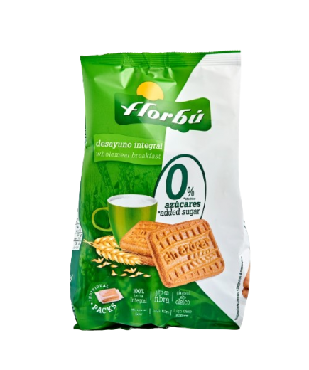 GALLETAS INTEGRAL C/FIBRA FLORBU BOLSA/350.GR