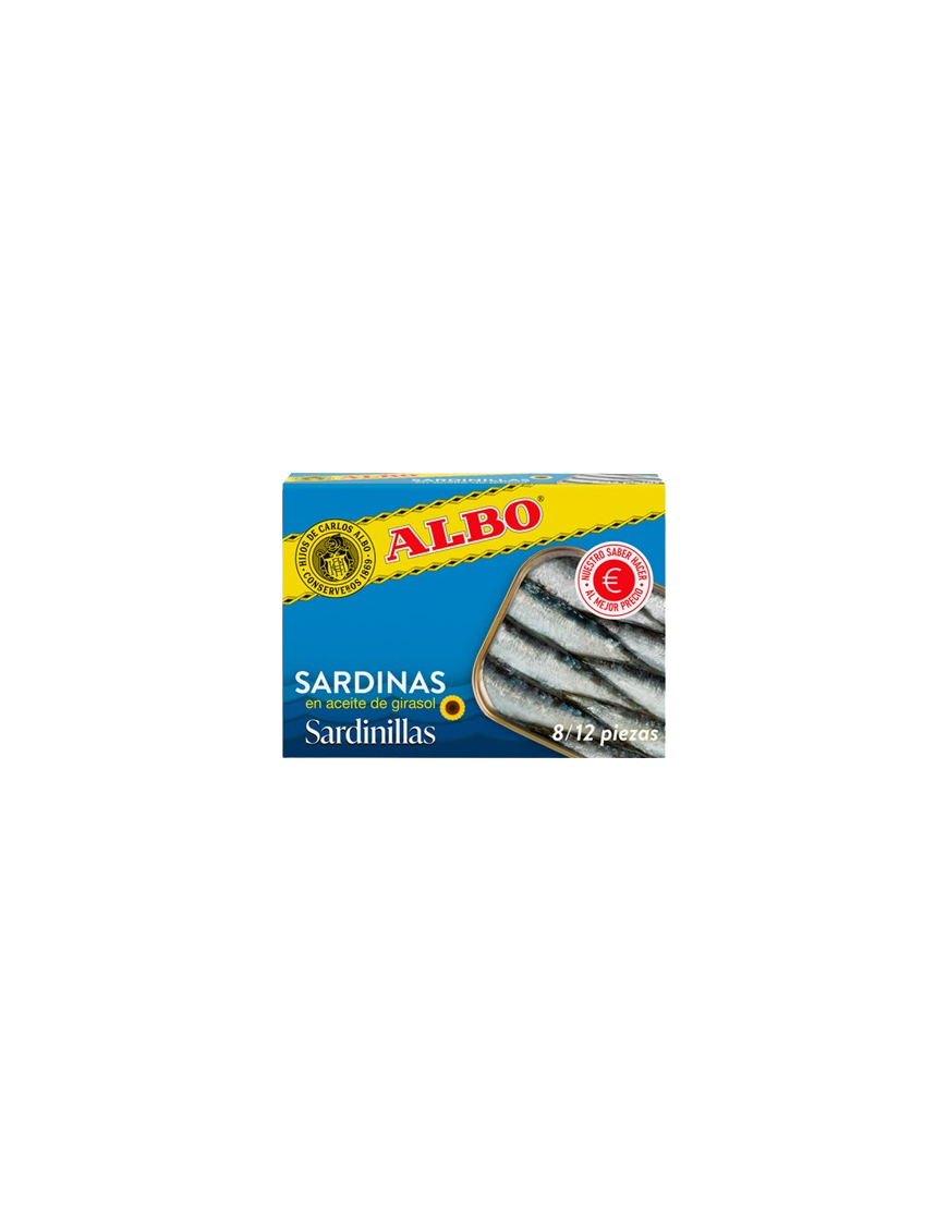 SARDINILLAS ALBO A/GIRASOL  8/12  L/105 GR