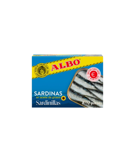 SARDINILLAS ALBO A/GIRASOL  8/12  L/105 GR