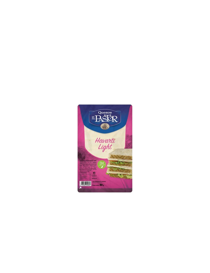 QUESO HAVARTI LIGHT LONCHAS EL PASTOR S/80GR