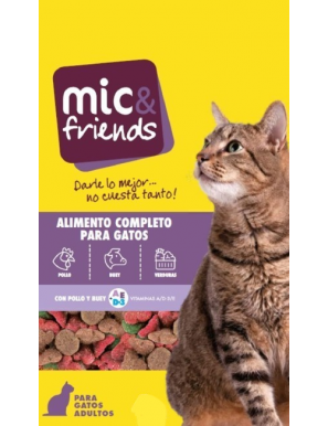 COMIDA GATO MIC&FRIENDS POLLO/BUEY/VERDU B/1,5 KG