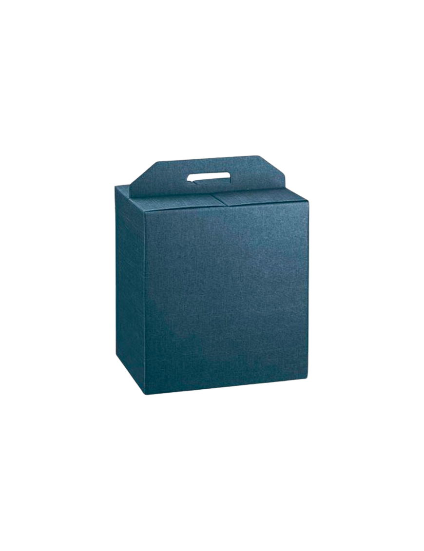 CAJA CARTON AZUL 6 BOTELLAS 453X321X120 UD