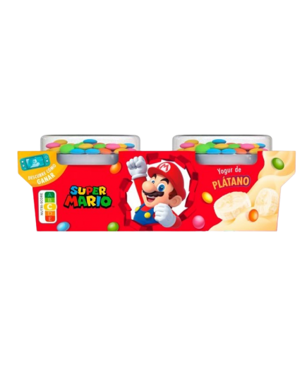 DANONE YOGUR FRESA/PLATANO SUPER MARIO P/2UD