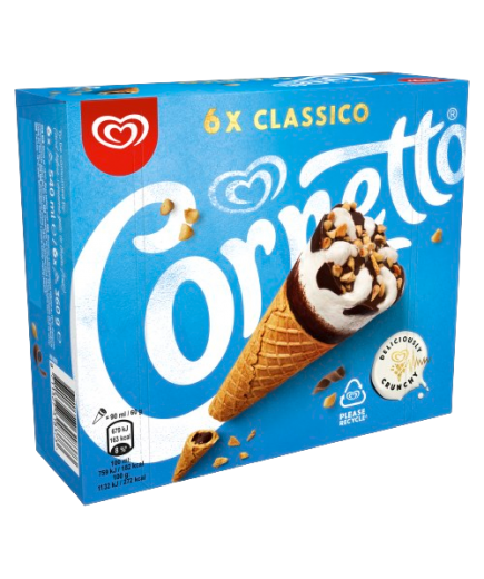 HELADO FRIGO CORNETTO CLASICO P/540ML P/6 UD