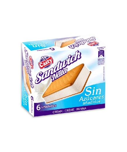 HELADO CASTY SANDWICH NATA SIN AZUCAR PACK-6U