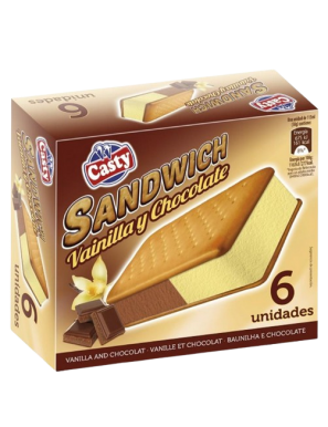 HELADO CASTY SANDWICH VAINILLA/CHOCOLATE PACK-6 U