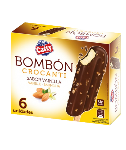 HELADO CASTY BOMBON CROCANTI PACK-6 UD