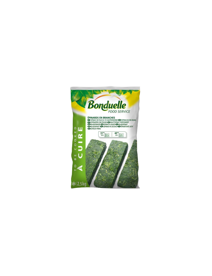 BONDUELLE ESPINACAS HOJAS BLOQUE CONG. B/2,50 KG