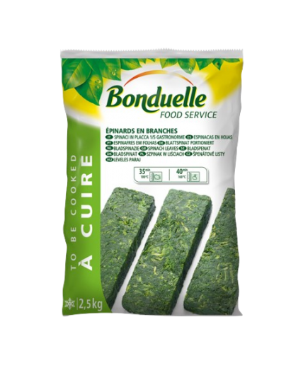 BONDUELLE ESPINACAS HOJAS BLOQUE CONG. B/2,50 KG