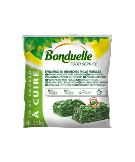 BONDUELLE ESPINACAS PORCION 1000H CONG. B/2,50 KG