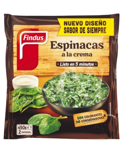 ESPINACAS CONG. A LA CREMA FINDUS B/450 GR