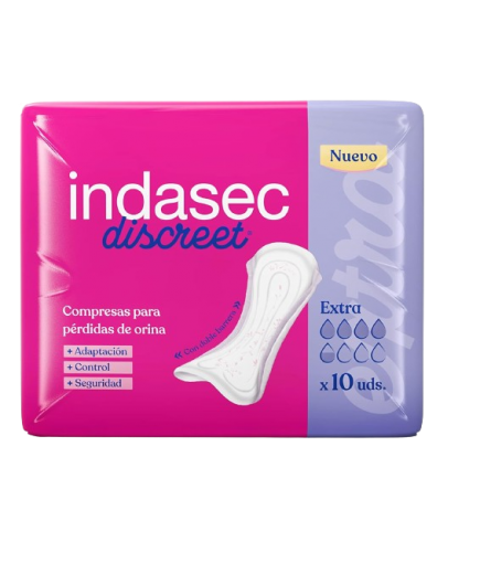 COMPRESA INDASEC DISCREET EXTRA P/10 UD