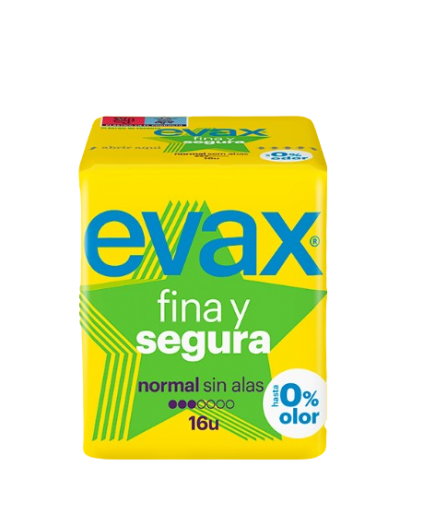 COMPRESA EVAX FINA Y SEGURA AMARILLA B/16 UD