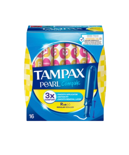 TAMPONES TAMPAX COMPAK PEARL REGULAR C/16 UD