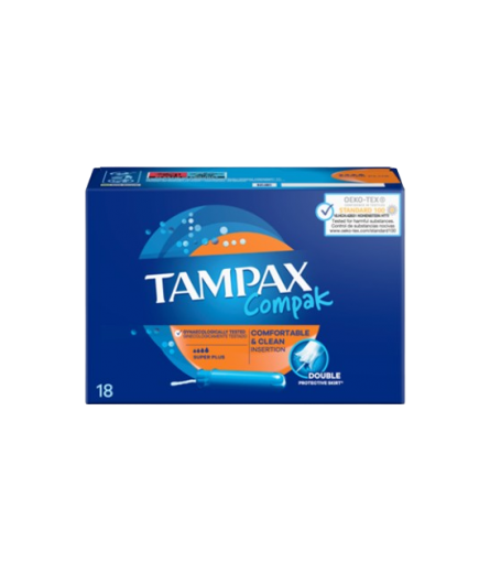 TAMPONES TAMPAX COMPAK SUPER PLUS C/18 UD