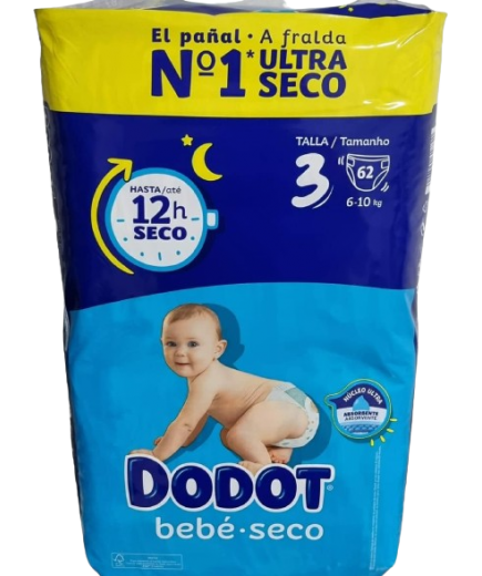 PAÑAL DODOT TALLA/3 (6-10 KG)  62 PAÑALES