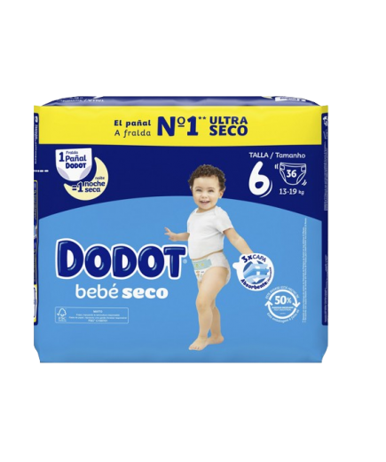 PAÑAL DODOT TALLA/6 +13 KG B/36 UD