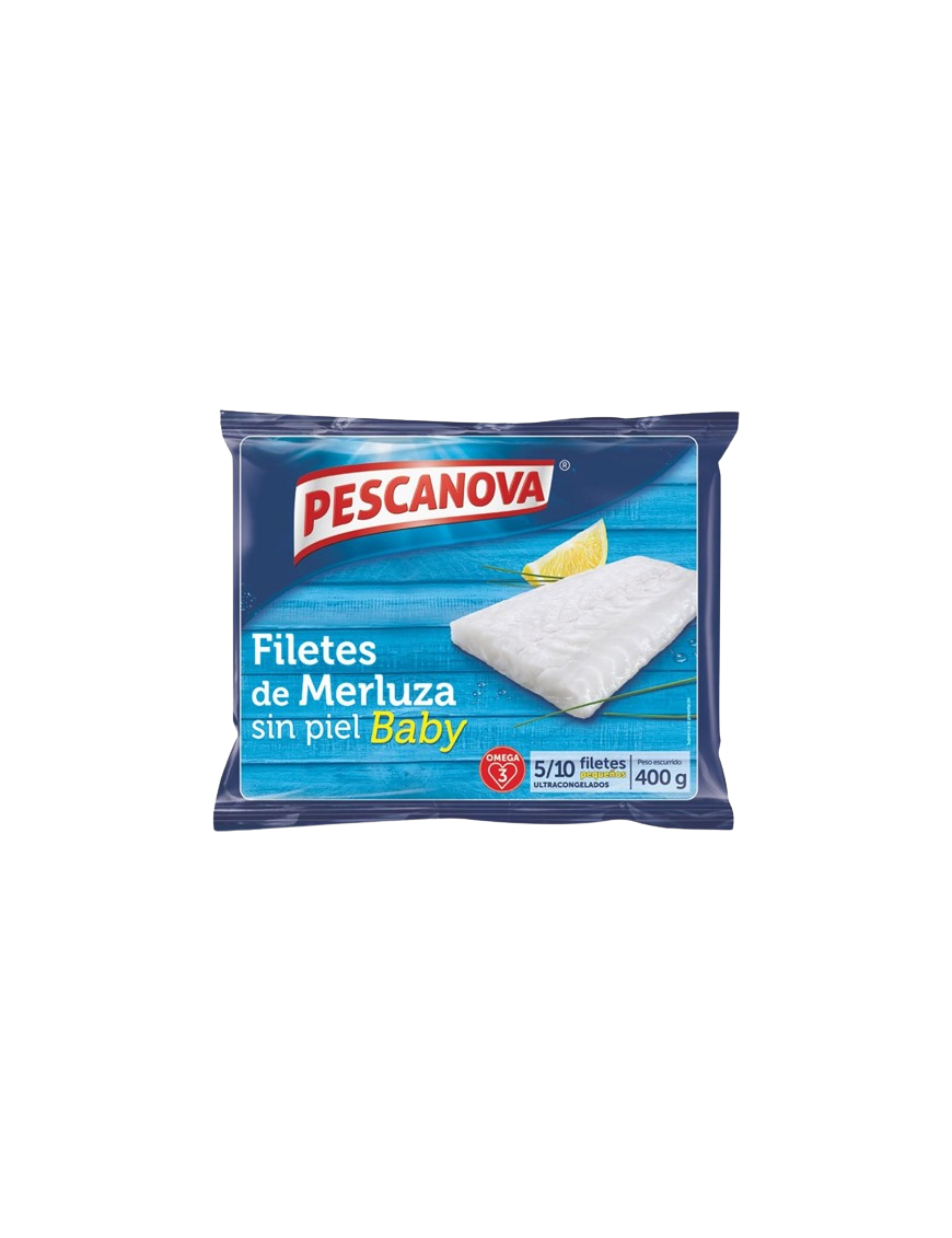 MERLUZA PESCANOVA FILETES S/PIEL BABY B/400 GR