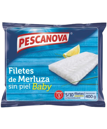 MERLUZA PESCANOVA FILETES S/PIEL BABY B/400 GR