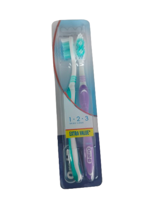 CEPILLO DENTAL ORAL-B 1-2-3 MEDIO P/2 UD