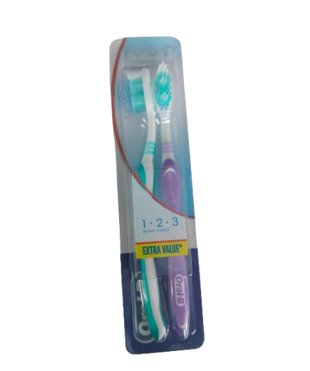 CEPILLO DENTAL ORAL-B 1-2-3 MEDIO P/2 UD