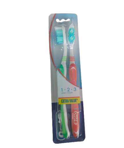 CEPILLO DENTAL ORAL-B 1-2-3 MEDIO P/2 UD