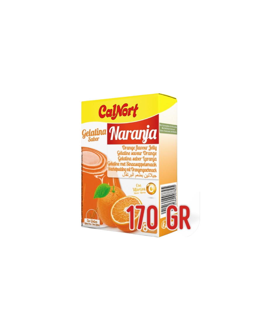 GELATINA NARANJA CALNORT ESTUCHE 8 RACIONES 170GR