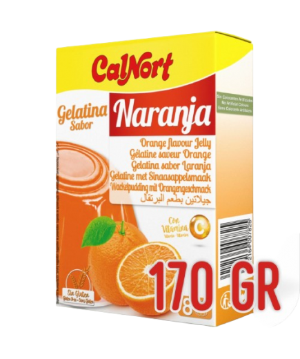 GELATINA NARANJA CALNORT ESTUCHE 8 RACIONES 170GR