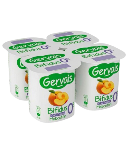 GERVAIS BIFIDUS 0% CON MELOCOTON P/4 UDS