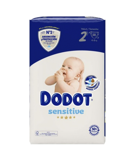 PAÑAL DODOT SENSITIVE T/2 (4-8KG) 58UD