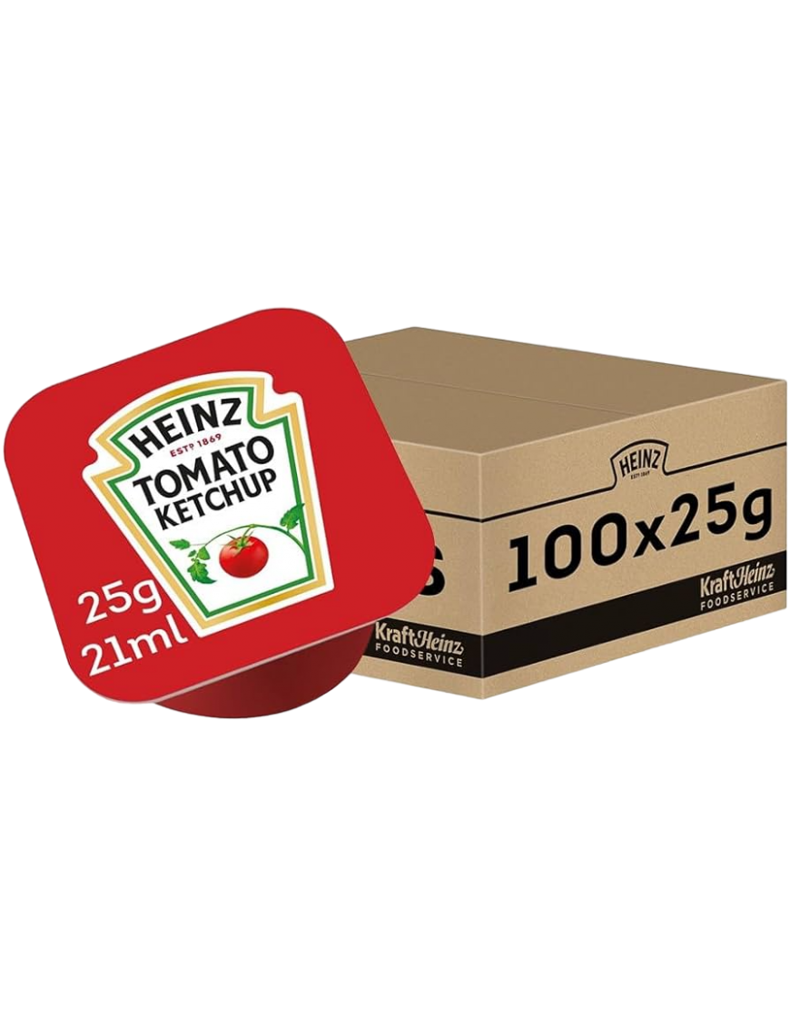 KETCHUP PORCION HEINZ (TARRINA) 25 GR C/100 UD